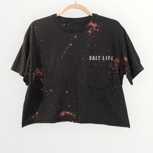 Salt Life cropped bleach dyed graphic t shirt